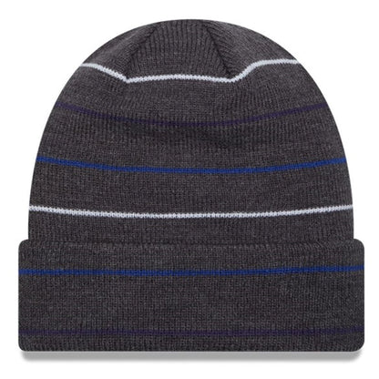 New Era MLB Toronto Blue Jays Charcoal Rowed Striped Cuffed Knit Hat