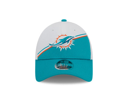 Miami Dolphins New Era 2023 Sideline 9FORTY Adjustable Hat - White/Aqua