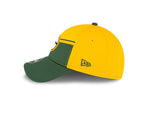 Men's New Era Gold/Green Green Bay Packers 2023 Sideline 9FORTY Adjustable Hat