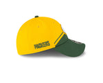 Men's New Era Gold/Green Green Bay Packers 2023 Sideline 9FORTY Adjustable Hat