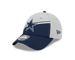 Men's New Era Gray/Navy Dallas Cowboys 2023 Sideline 9FORTY Adjustable Hat