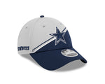 Men's New Era Gray/Navy Dallas Cowboys 2023 Sideline 9FORTY Adjustable Hat