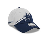 Men's New Era Gray/Navy Dallas Cowboys 2023 Sideline 9FORTY Adjustable Hat