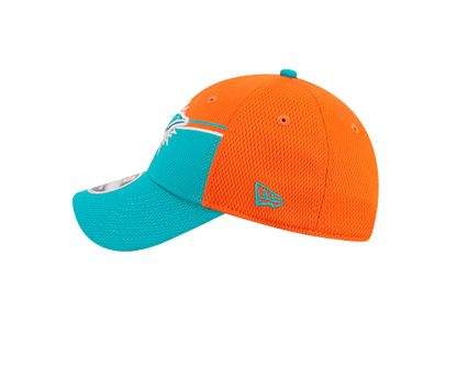 Miami Dolphins New Era 2023 Sideline 9FORTY Adjustable Hat - Orange/Aqua