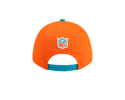 Miami Dolphins New Era 2023 Sideline 9FORTY Adjustable Hat - Orange/Aqua