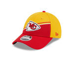 Men's New Era Gold/Red Kansas City Chiefs 2023 Sideline 9FORTY Adjustable Hat