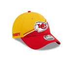 Men's New Era Gold/Red Kansas City Chiefs 2023 Sideline 9FORTY Adjustable Hat