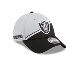 Men's New Era White/Black Las Vegas Raiders 2023 Sideline 9FORTY Adjustable Hat