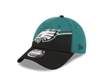 Philadelphia Eagles New Era 2023 Sideline 9FORTY Adjustable Hat - White/Teal