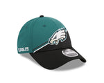 Philadelphia Eagles New Era 2023 Sideline 9FORTY Adjustable Hat - White/Teal