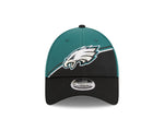 Philadelphia Eagles New Era 2023 Sideline 9FORTY Adjustable Hat - White/Teal