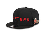 Men's New Era Toronto Raptors Black 9FIFTY Post Up Pin Snapback Hat