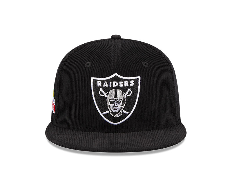 Men's New Era Black Las Vegas Raiders 59FIFTY Throwback Corduroy Hawaii 1990 Pro Bowl Fitted Hat