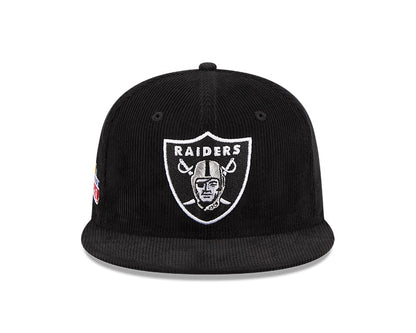 Men's New Era Black Las Vegas Raiders 59FIFTY Throwback Corduroy Hawaii 1990 Pro Bowl Fitted Hat