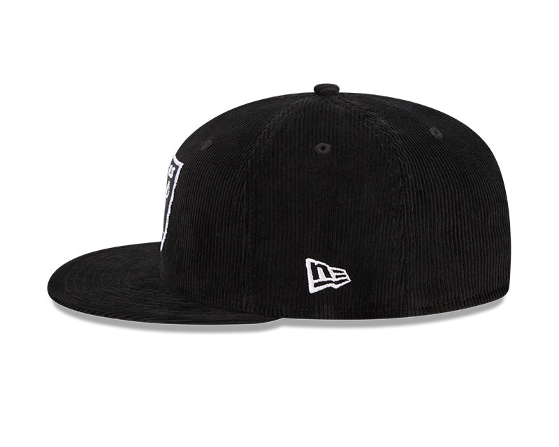 Men's New Era Black Las Vegas Raiders 59FIFTY Throwback Corduroy
