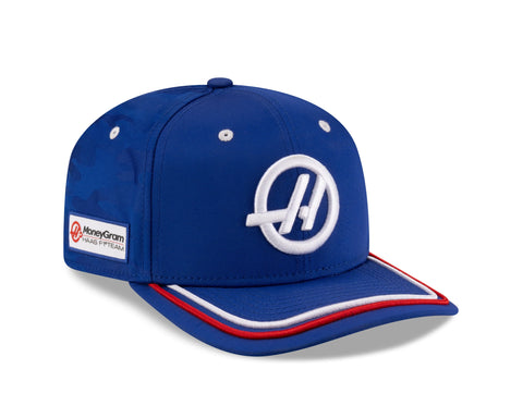 New Era 9SEVENTY Formula 1 MoneyGram Haas Team Special Edition Silverstone GP Adjustable Stretch-Snap Hat -Blue