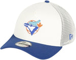 New Era MLB Toronto Blue Jays 9FORTY A-Frame Trucker 1993 World Series Adjustable Snapback - Chrome/Royal
