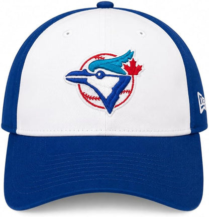 New Era 9TWENTY MLB Toronto Blue Jays Cooperstown Logo On-Field Adjustable Hat - Royal Blue/White