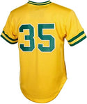 Mitchell & Ness Men's MLB Oakland Athletics Rickey Henderson #35 Cooperstown Mesh Batting Practice Jersey - Yellow