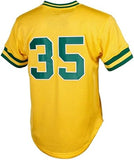 Mitchell & Ness Men's MLB Oakland Athletics Rickey Henderson #35 Cooperstown Mesh Batting Practice Jersey - Yellow