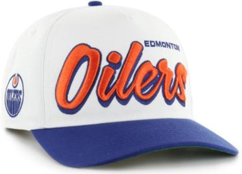 47 NHL Edmonton Drop Shadow Hitch Adjustable Snapback Hat - White/Blue