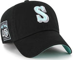 47 MLB Seattle 1987 Black Mint Double Under Clean Up Adjustable Hat - Black