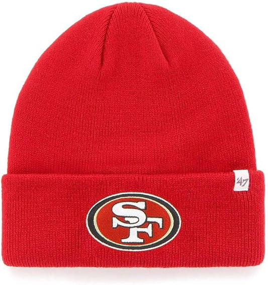 '47 NFL San Francisco 49ers Raised Cuff Knit Beanie - Red