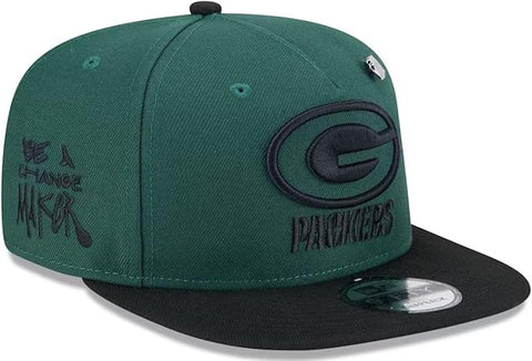New Era Men's Green Bay Packers 2024 Inspire Change A-Frame 9FIFTY Snapback Hat - Green/Black