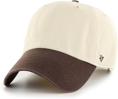 47 Blank Two Toned Adjustable Clean Up Cap - Natural/Brown