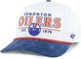'47 NHL Edmonton Rustic Hitch Adjustable Snapback with Corduroy Brim - White/Blue