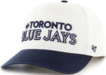 47 Hitch MLB Toronto Blue Jays Double Header Script Shot Snapback Hat - White