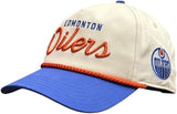 American Needle NHL Edmonton Oilers Roscoe Rope Adjustable Snapback Hat - Cream/Blue