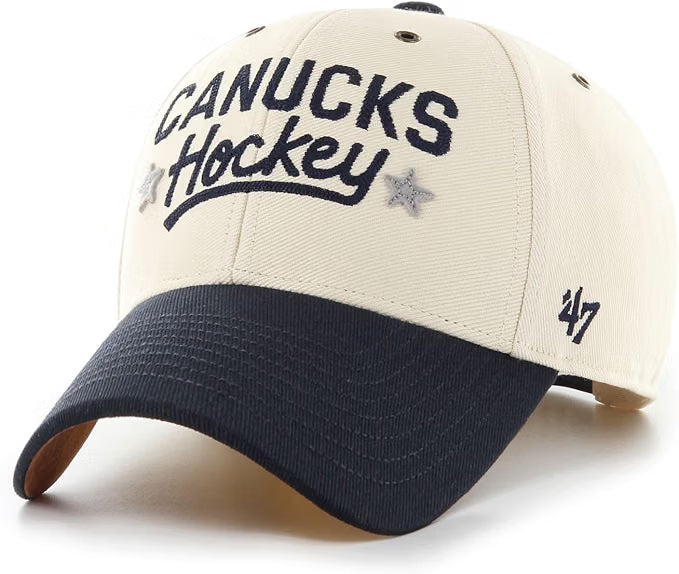 '47 NHL MVP Vancouver Canucks HPD Snapback Hat - White/Navy
