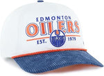 '47 NHL Edmonton Rustic Hitch Adjustable Snapback with Corduroy Brim - White/Blue