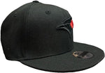 New Era MLB 9FIFTY Toronto Blue Jays Youth Black on Black Red Maple Leaf Adjustable Snapback - Black