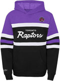 Mitchell & Ness Youth Toronto Raptors Head Coach Hardwood Classics Pullover Hoodie - Black/Purple