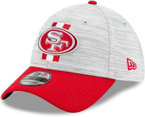 Men's New Era Gray/Scarlet San Francisco 49ers 2021 NFL Training Camp Official 39THIRTY Flex Hat