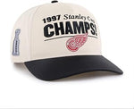 47 NHL Detroit Red Wings Tabloid 1997 Stanley Cup Championship Hitch Adjustable Snapback Cap - Black/Beige