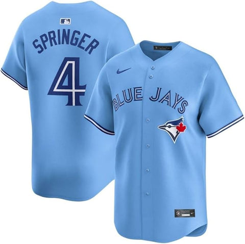 Nike Mens MLB Toronto Blue Jays George Springer Alternate Limited Jersey - Powder Blue