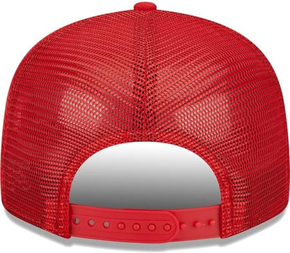 New Era Men's Red Toronto Raptors Team Color Trucker 9FIFTY Snapback Hat