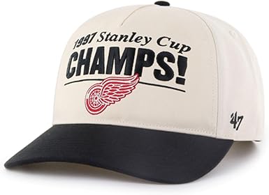 47 NHL Detroit Red Wings Tabloid 1997 Stanley Cup Championship Hitch Adjustable Snapback Cap - Black/Beige