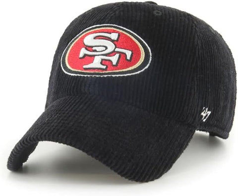 47 Brand NFL San Francisco 49ers Thick Cord Clean Up Hat - Black
