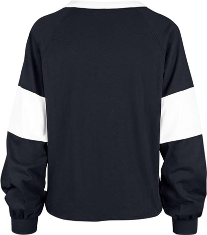47 NHL Womens Edmonton Oilers Upside Rhea Long Sleeve Shirt - Navy/White