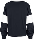 47 NHL Womens Edmonton Oilers Upside Rhea Long Sleeve Shirt - Navy/White