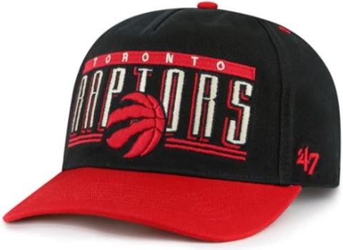 '47 NBA Toronto Raptors Double Header Baseline Hitch Snapback - Black/Red