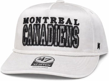 47 NHL Montreal Canadiens Women's Outspoken Sparkle Adjustable Hitch Hat with Rope - White
