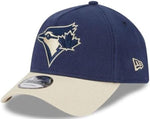 New Era 9FORTY A-Frame MLB Toronto Blue Jays Moleskin Crown Snapback Hat - Navy