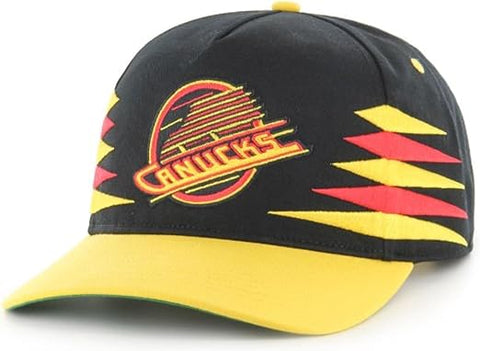 '47 NHL Hitch Vancouver Canucks Diamond Cut Snapback Hat - Black/Yellow