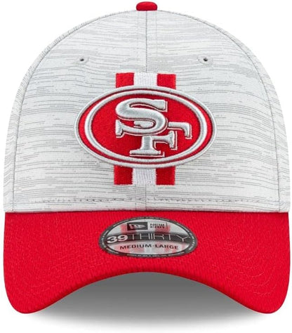 Men's New Era Gray/Scarlet San Francisco 49ers 2021 NFL Training Camp Official 39THIRTY Flex Hat