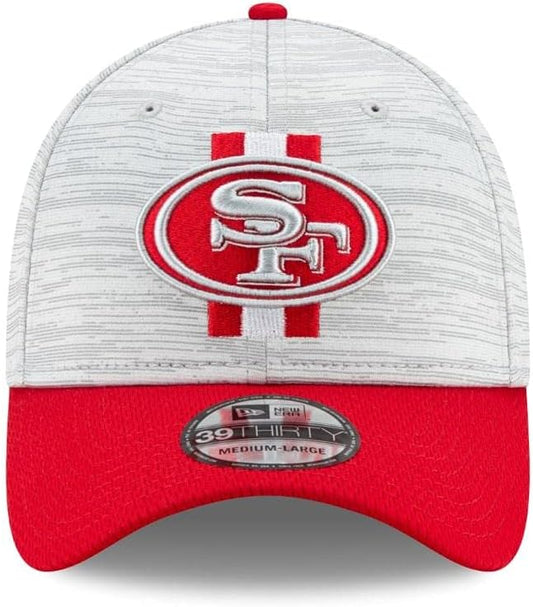 Men's New Era Gray/Scarlet San Francisco 49ers 2021 NFL Training Camp Official 39THIRTY Flex Hat
